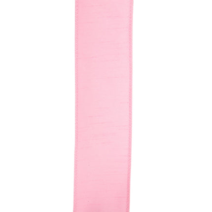 2 1/2" Wired Dupioni Ribbon | 10 Yards | Pink LaRibbons and Crafts