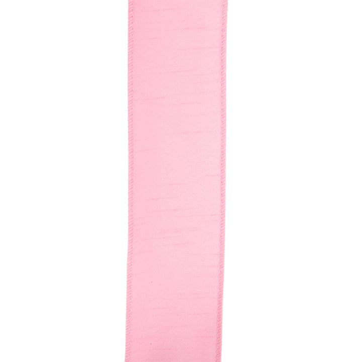 2 1/2" Wired Dupioni Ribbon | 10 Yards | Pink