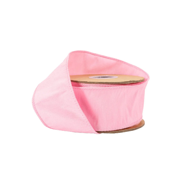 2 1/2" Wired Dupioni Ribbon | 10 Yards | Pink LaRibbons and Crafts