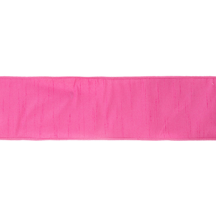 4" Wired Dupioni Ribbon | Hot Pink | 10 Yard Roll