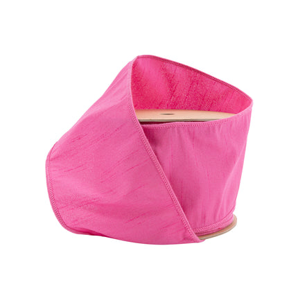 Roll of hot pink linen wired ribbon, perfect for spring bows & gift wrapping.