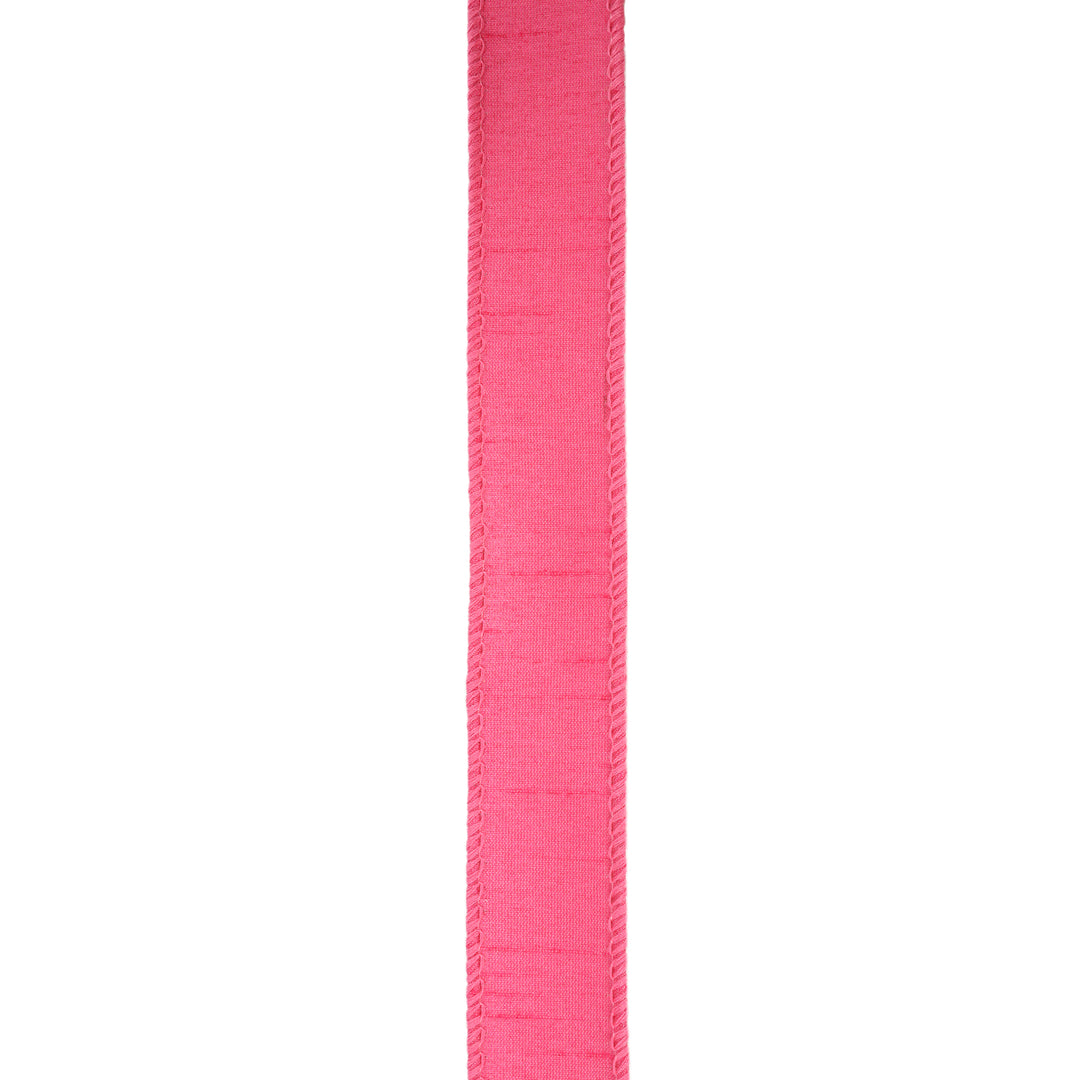 1" Wired Dupioni Ribbon | 10 Yards | Hot Pink