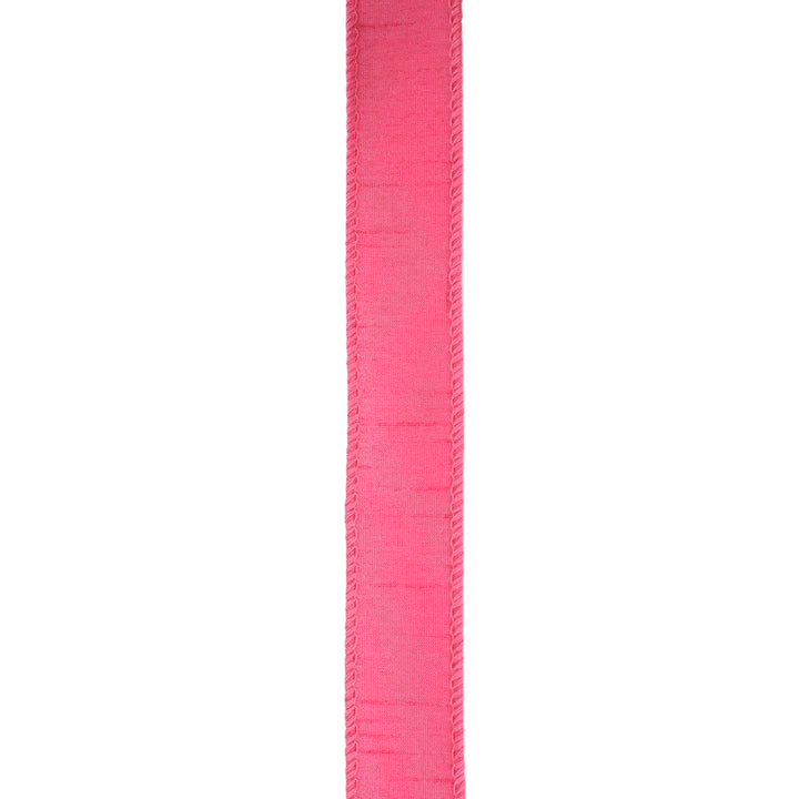 1" Wired Dupioni Ribbon | 10 Yards | Hot Pink