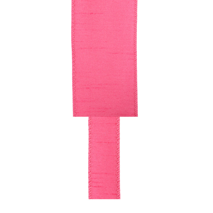 1" Wired Dupioni Ribbon | 10 Yards | Hot Pink