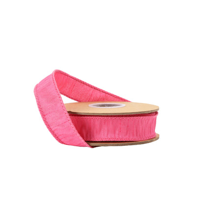 1" Wired Dupioni Ribbon | 10 Yards | Hot Pink LaRibbons and Crafts