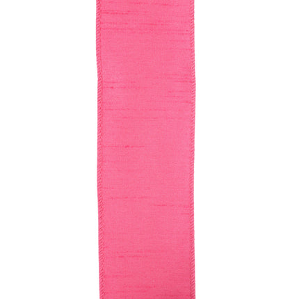 2 1/2" Wired Dupioni Ribbon | 10 Yards | Hot Pink LaRibbons and Crafts