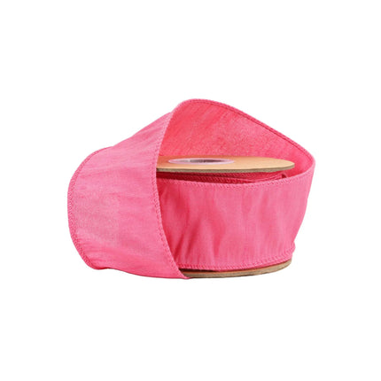 2 1/2" Wired Dupioni Ribbon | 10 Yards | Hot Pink LaRibbons and Crafts