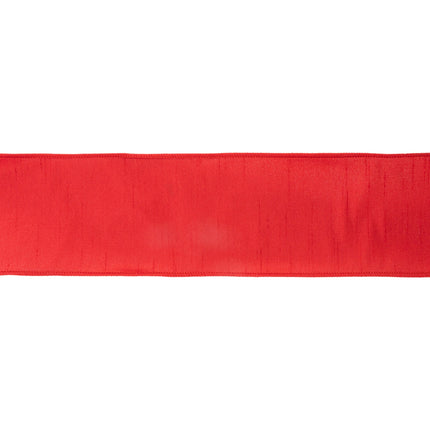 4" Wired Dupioni Ribbon | Red | 10 Yard Roll LaRibbons and Crafts