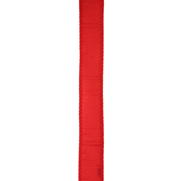 1" Wired Dupioni Ribbon | 10 Yards | Red