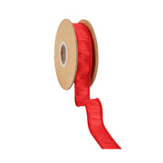 1" Wired Dupioni Ribbon | 10 Yards | Red