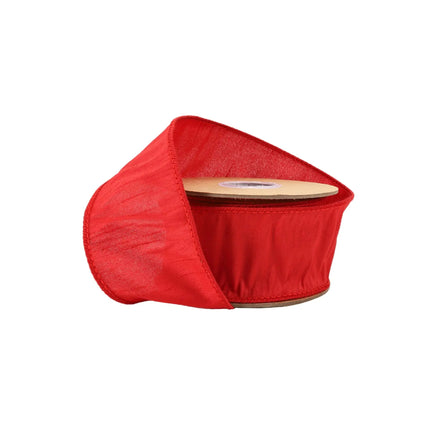 2 1/2" Wired Dupioni Ribbon | 10 Yards | Christmas Red LaRibbons and Crafts