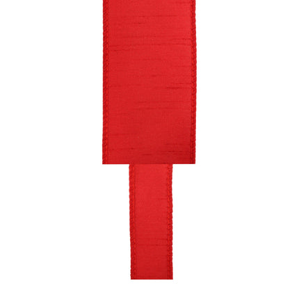 2 1/2" Wired Dupioni Ribbon | 10 Yards | Christmas Red LaRibbons and Crafts