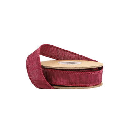 1" Wired Dupioni Ribbon | 10 Yards | Wine LaRibbons and Crafts