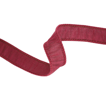 1" Wired Dupioni Ribbon | 10 Yards | Wine LaRibbons and Crafts