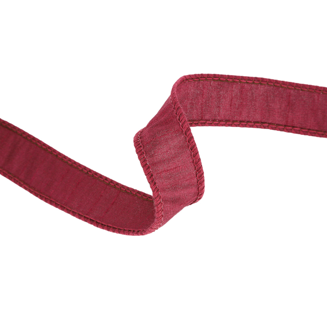 1" Wired Dupioni Ribbon | 10 Yards | Wine