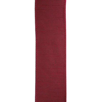 2 1/2" Wired Dupioni Ribbon | 10 Yards | Wine LaRibbons and Crafts