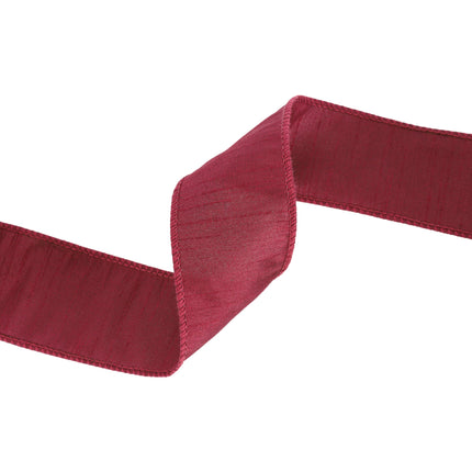 2 1/2" Wired Dupioni Ribbon | 10 Yards | Wine LaRibbons and Crafts