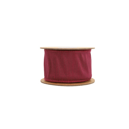 2 1/2" Wired Dupioni Ribbon | 10 Yards | Wine LaRibbons and Crafts