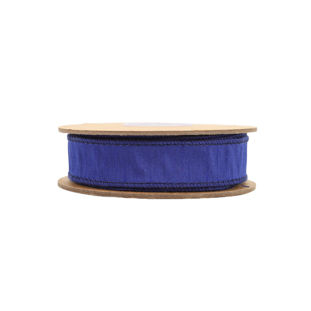 1" Wired Dupioni Ribbon | 10 Yards | Royal