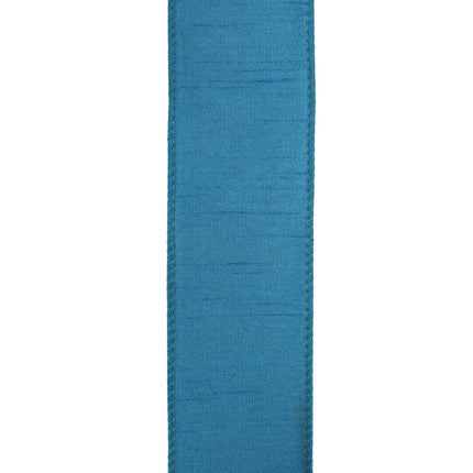 2 1/2" Wired Dupioni Ribbon | 10 Yards | Peacock LaRibbons and Crafts