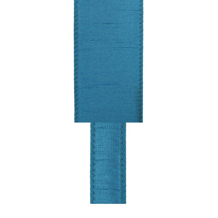 2 1/2" Wired Dupioni Ribbon | 10 Yards | Peacock LaRibbons and Crafts