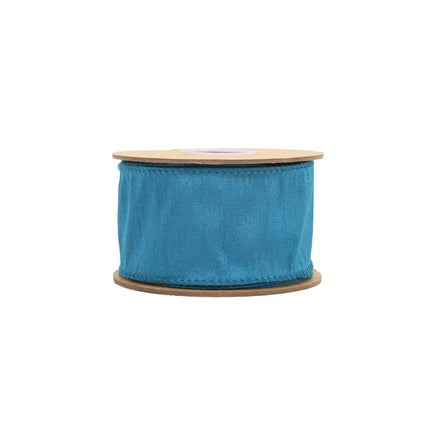 2 1/2" Wired Dupioni Ribbon | 10 Yards | Peacock LaRibbons and Crafts