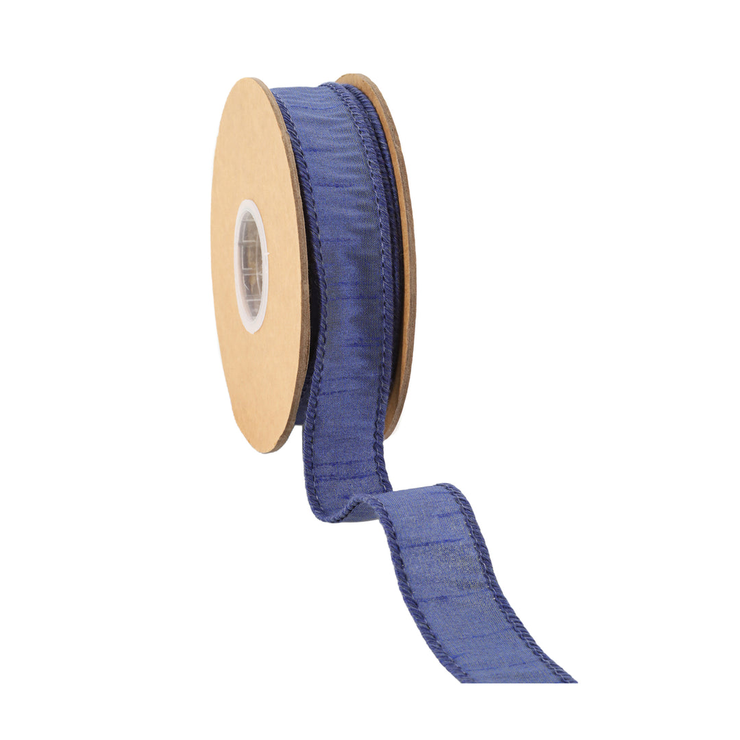 1" Wired Dupioni Ribbon | 10 Yards | Navel