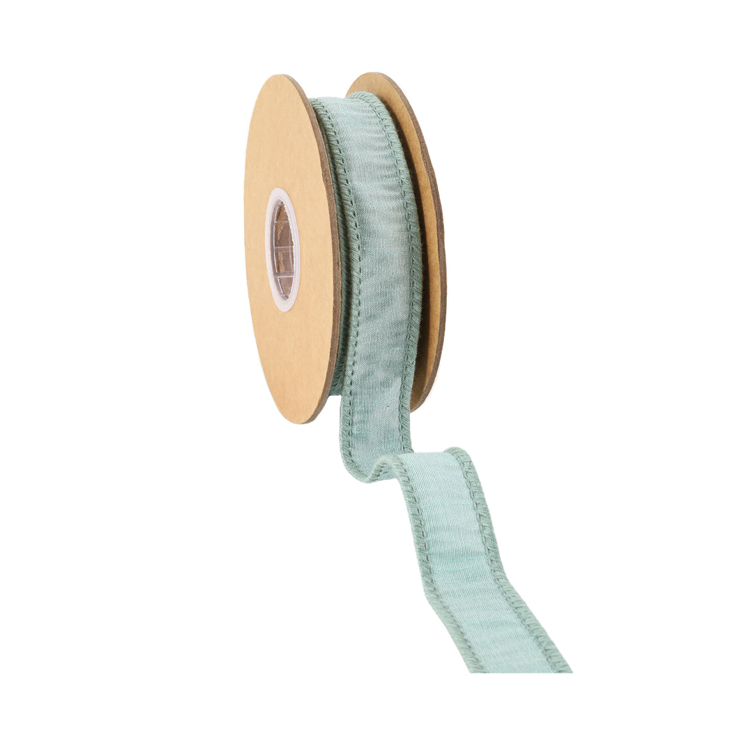 1" Wired Dupioni Ribbon | 10 Yards | Seafoam