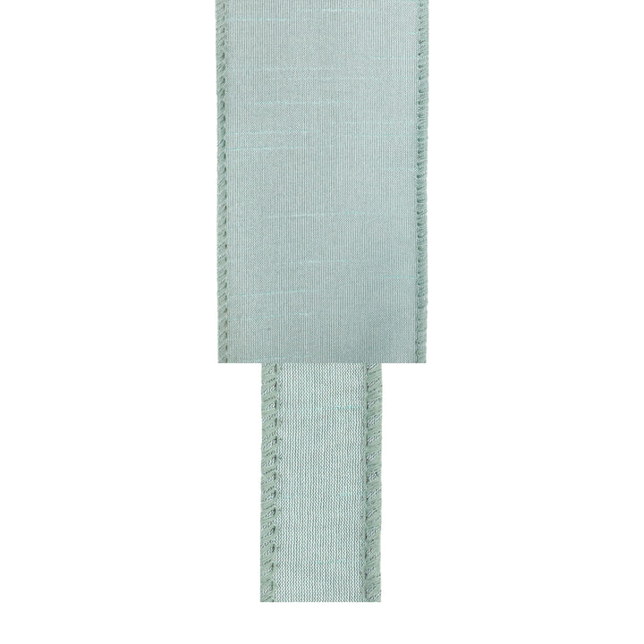 1" Wired Dupioni Ribbon | 10 Yards | Seafoam