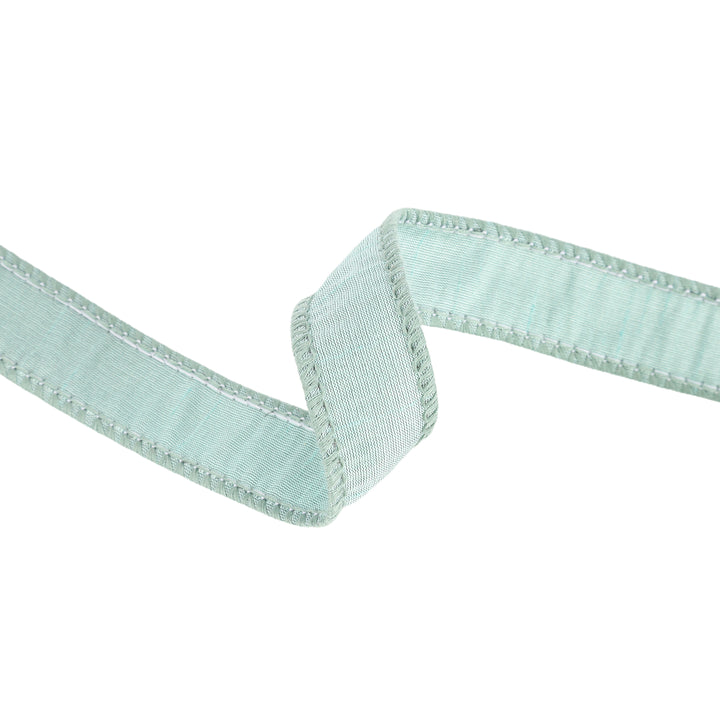 1" Wired Dupioni Ribbon | 10 Yards | Seafoam