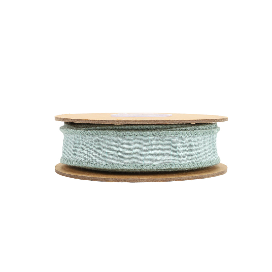 1" Wired Dupioni Ribbon | 10 Yards | Seafoam