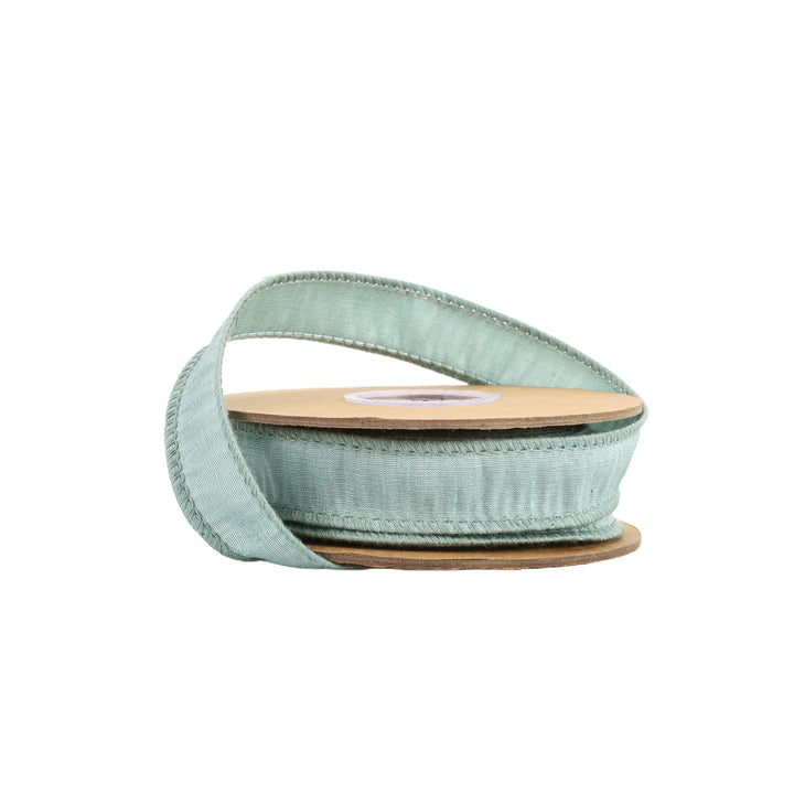 1" Wired Dupioni Ribbon | 10 Yards | Seafoam