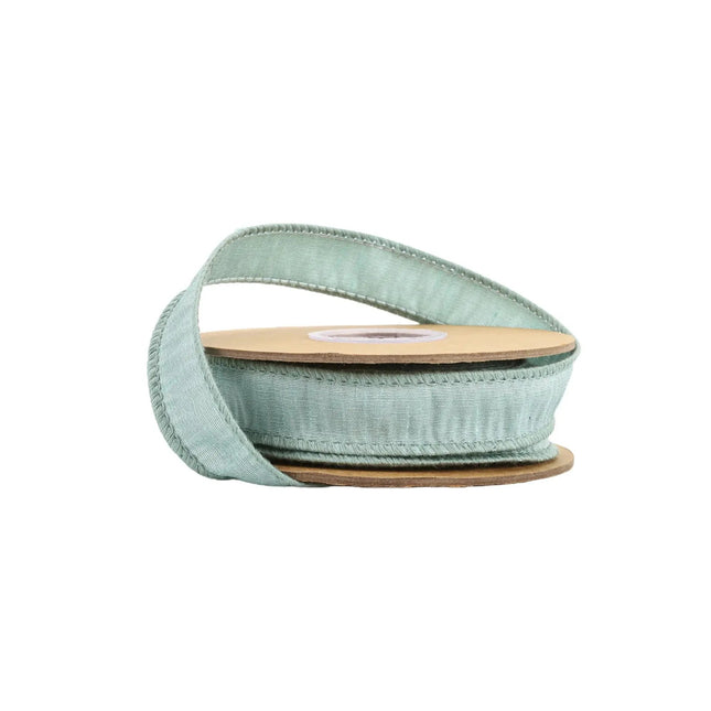 1" Wired Dupioni Ribbon | 10 Yards | Seafoam LaRibbons and Crafts