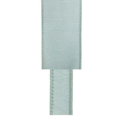 2 1/2" Wired Dupioni Ribbon | 10 Yards | Seafoam LaRibbons and Crafts