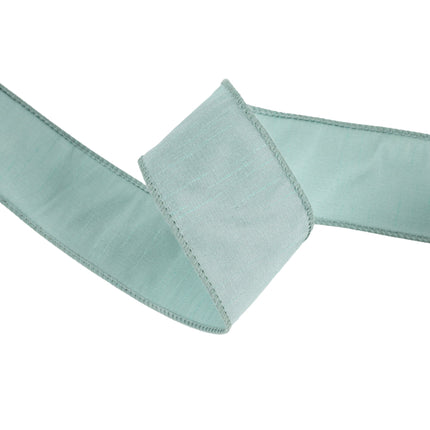 2 1/2" Wired Dupioni Ribbon | 10 Yards | Seafoam LaRibbons and Crafts