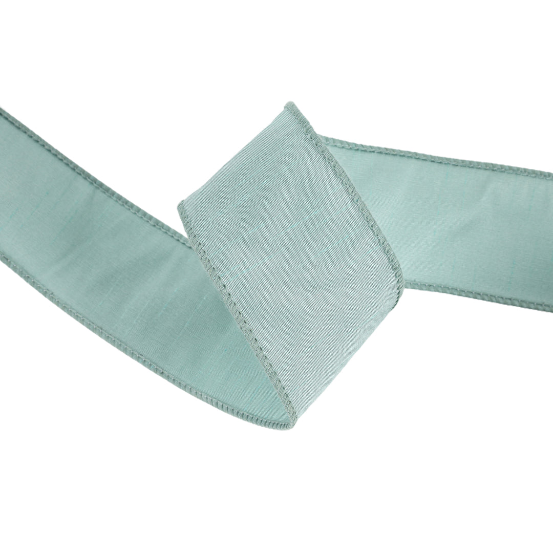 2 1/2" Wired Dupioni Ribbon | 10 Yards | Seafoam