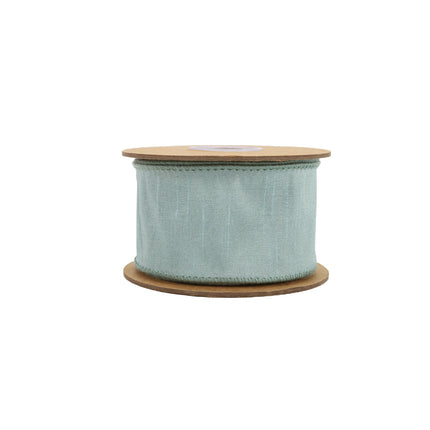 2 1/2" Wired Dupioni Ribbon | 10 Yards | Seafoam LaRibbons and Crafts