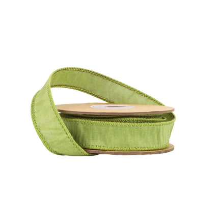 1" Wired Dupioni Ribbon | 10 Yards | Apple Green LaRibbons and Crafts