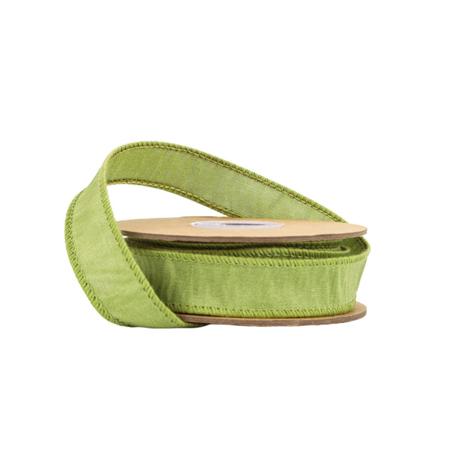 1" Wired Dupioni Ribbon | 10 Yards | Apple Green LaRibbons and Crafts