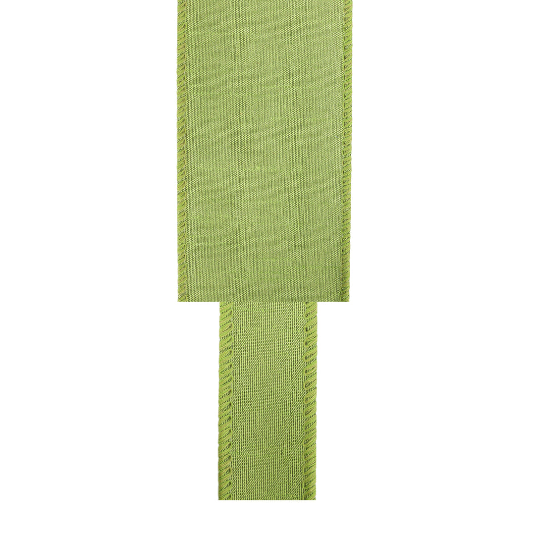 1" Wired Dupioni Ribbon | 10 Yards | Apple Green