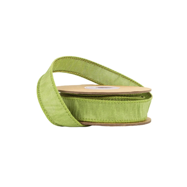 1" Wired Dupioni Ribbon | 10 Yards | Apple Green LaRibbons and Crafts