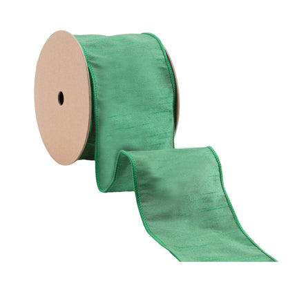 4" Wired Dupioni Ribbon | Forest | 10 Yard Roll LaRibbons and Crafts