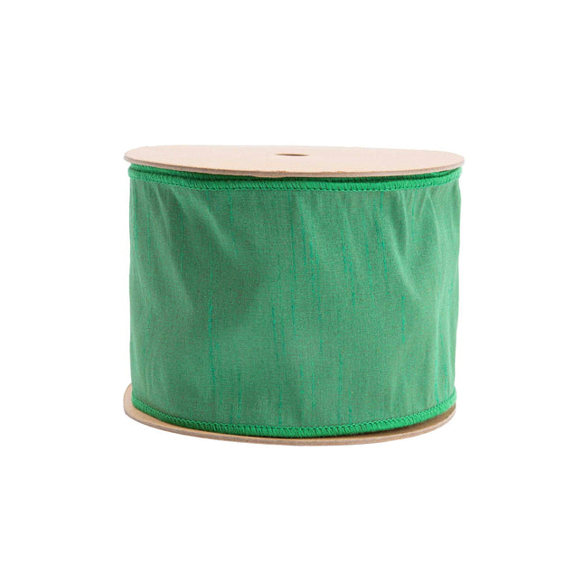4" Wired Dupioni Ribbon | Forest | 10 Yard Roll LaRibbons and Crafts