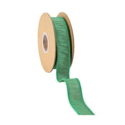 1" Wired Dupioni Ribbon | 10 Yards | Forest Green