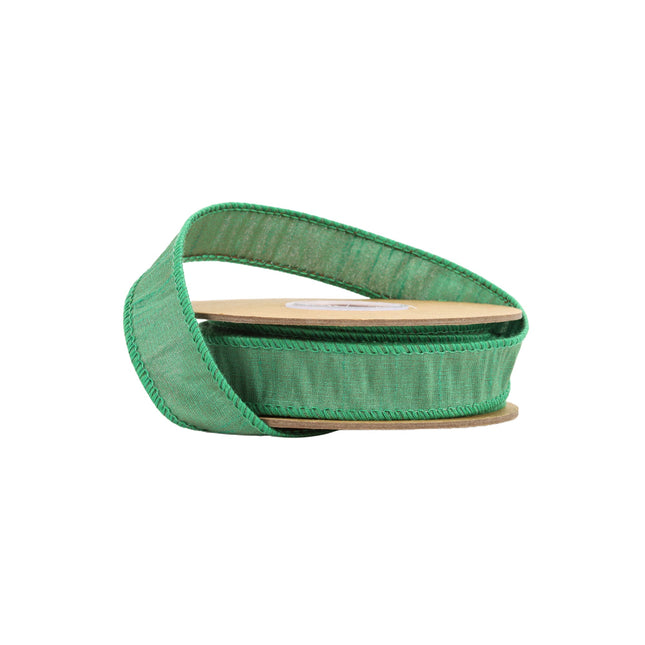 1" Wired Dupioni Ribbon | 10 Yards | Forest Green LaRibbons and Crafts