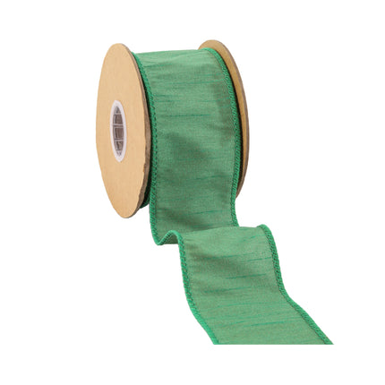 2 1/2" Wired Dupioni Ribbon | 10 Yards | Forest Green LaRibbons and Crafts