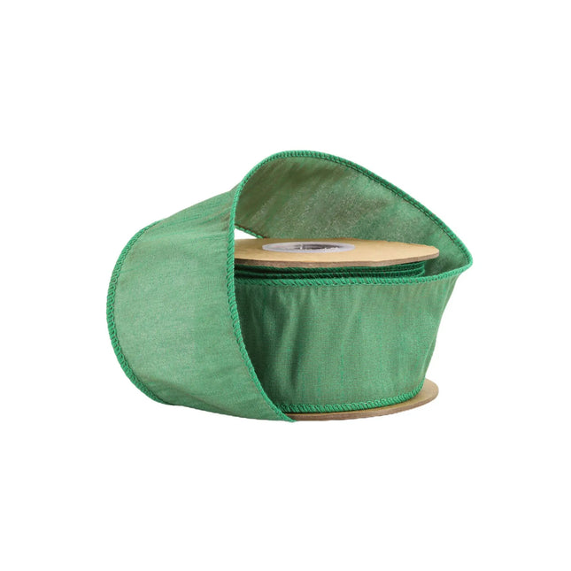 2 1/2" Wired Dupioni Ribbon | 10 Yards | Forest Green LaRibbons and Crafts
