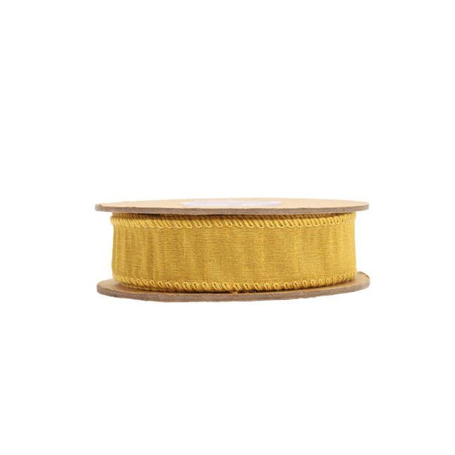 1" Wired Dupioni Ribbon | 10 Yards | Gold LaRibbons and Crafts