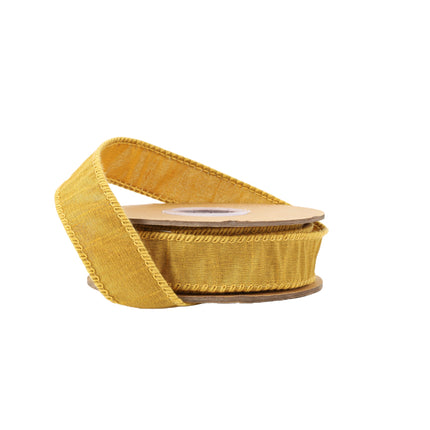 1" Wired Dupioni Ribbon | 10 Yards | Gold LaRibbons and Crafts