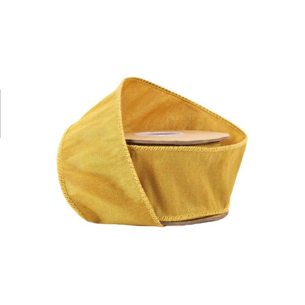 2 1/2" Wired Dupioni Ribbon | 10 Yards | Gold LaRibbons and Crafts